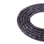 BEADIA Natural Black Spectrolite Spacer Beads Caps Loose Semi Gemstone for Beading Jewelry Making 6mmx3mm 38cm - color: Black Spectrolite, size: Round 6mm x 3mm