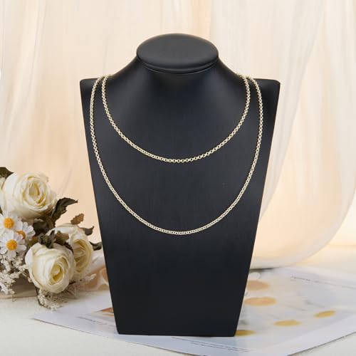 32.8 Feet Chains for Jewelry Making 14K Twist Chains Gold Plated Brass Necklace Craft Chains with Lobster Clasps and Jump Rings Bulk for DIY Bracelet Ankle Earring - color: Twist Rolo Gold