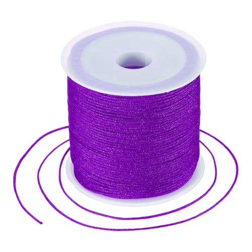 MECCANIXITY 0.8mm Nylon String for Bracelets, 44 Yards Satin Nylon Beading Thread Chinese Knotting Cord for Jewelry Making DIY Craft Beading Friendship Necklace Bracelet(Dark Purple) - color: Dark Purple, size: 0.8mm