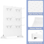 WALMANN Metal Tabletop Pegboard Display Standing Pegboards for Craft Shows, 12" x 16" Countertop Peg Board with Hooks for Jewelry & Accessories (Cream-White Pegboard with Hooks) - style: Cream-White Pegboard with Hooks