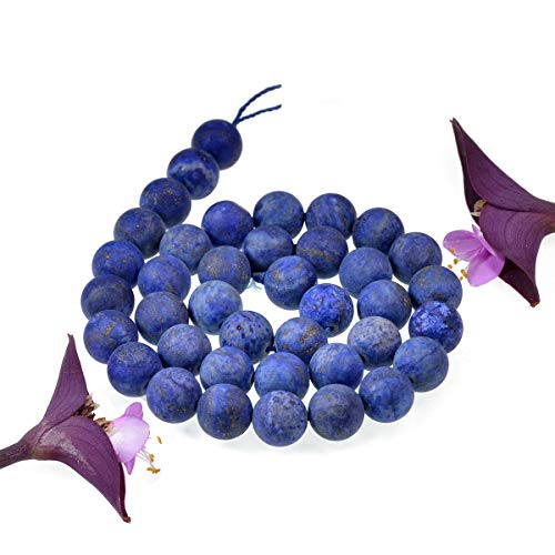 Natural Matte Gemstone Round Spacer Beads (4mm, Lapis Lazuli) - color: Lapis Lazuli, size: 4mm