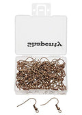 Shapenty Surgical Brass Ball Coil Fish Earring Hooks Clasp Hypo-allergenic Ear Wire Bead Connector Hooks with Large Loop for DIY Jewelry Finding Making, 100PCS/50Pairs (Copper) - color: Copper