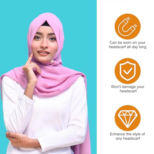 12pcs Magnetic Hijab Pins, Black and White No Snag Hijab Magnets Multipurpose Strong Magnetic Scarf Clip Clasp Buttons Pinless Brooch for Scarves Hats Shirt Collars Shawls Clothing (Style1) - style: Style1