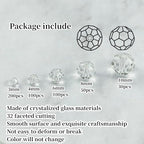 480pcs Crystal Glass Beads 3mm 4mm 6mm 8mm 10mm Round Faceted Glass Spacer Beads for Bracelets Necklace Earring DIY Jewelry Making Craft(Clear) - color: Clear