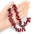200pcs Czech 12mm Faceted Teardrop Briolette Crystal Glass Loose Beads Pendant Drop Spacer Bulk Siam Red for DIY Jewelry Making CCT2-5 - color: Siam red, size: 12x6mm - 200pcs
