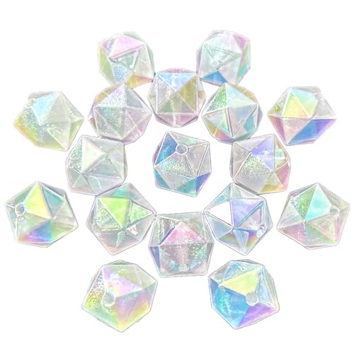 AB Color Noctilucence Acrylic Cube Bead DIY Beading Hairband Bracelets Necklace Craft Embelishment (Shiny Glitter-Cube) - color: Shiny Glitter-Cube