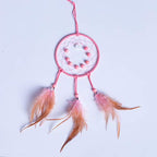 DIY Dream Catcher Beginner Kit, Making Dream Catcher Supplies Include Metal Hoop, Feathers, Faux Suede Cord, Thread, Wood Beads (Pink) - color: Pink