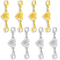 Magnetic Clasp Converter, Heart Design Lobster Clasps for Necklaces and Bracelets, Gold and Silver (4golden+4silvery) - color: 4golden+4silvery