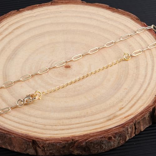 18K Solid Gold Necklace Extender for Women Bracelet Anklet Durable Adjustable Extension Chain Gold Necklace Extenders for Women 2 Inches - color: B