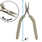 The Beadsmith Chain Nose Pliers, 6.25 inches (159mm), Polished Steel Head with Elongated Handle & Double-leaf Spring - style: Chain Nose