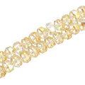 PATIKIL 75 Pcs 8mm OD 5mm Thick Crystal Glass Beads, Rondelle Crystal Beads Faceted Cut Gemstone Strand with Spacer Beads for Craft, Bracelet, Necklace, Gold - color: Gold