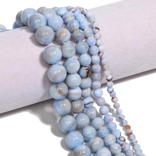 Yochus 60pcs 6mm Grayish Blue Persian Jade Energy Healing Round Bulk Gemstone Beads for Jewelry Making Bracelet Necklace Earring DIY - color: Grayish blue, size: 6mm