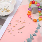 80 PCS Crimp Beads for Jewelry Making, Gold Silver Spacer Bead Stoppers Brass Metal Round Crimp Charms Ball Column Stopper Crimps Charms for Bracelet Necklace Ends Accessories