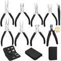 shynek 10 Pieces Jewelry Pliers Tools Set, Jewelry Making Tools Include 8 Pieces Pliers, Jump Ring Opener, Tweezers for Wire Wrapping, 3D Printing Projects and Other DIY Projects - style: Set of 8