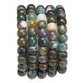 BEADIA Natural Indian Agate Flat Cut Round Drum Stone 8mmx7mm Loose Semi Gemstone Beads for Jewelry Making 38cm - color: Indian Agate