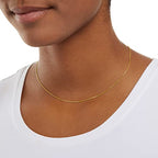 Amazon Essentials Sterling Yellow Gold or Silver Thin 0.8mm Box Chain Necklace - color: Yellow Gold, size: 16"