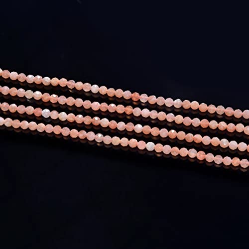 Adabele 15 Inch Natural Pink Moonstone Healing Gemstone 3mm (0.12 Inch) Tiny Small Faceted Round Loose Beads Stone Spacer (100-110pcs) for Craft Jewelry Making GK3-19 - color: Pink Moonstone, size: 3mm (0.12") - 15 inch/1 strand