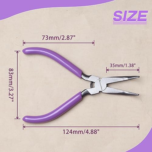 SPEEDWOX Mini Bent Chain Nose Pliers For Jewelry Making, Wire Wrapping & Beading - 45 Degree Curved Serrated Jaws - style: Bent Nose Pliers