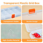 Moon Magpie 8PACK Extra Thick Bead Organizers, Mini Clear Plastic Storage Box Craft Containers for Nail jewelry rhinestones DIY Supply Case - size: 8P-MovableGrid