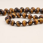 GAVU Hand-knotted Men's Beaded Necklace, Crystal Necklace for Men - color: Tiger Eye, size: 20"