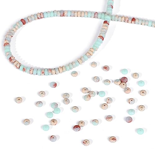 BEADIA Natural Shoushan Disk Stone Beads 4x2mm 160pcs Rondelle Loose Semi Gemstone Beads for Jewelry Making Design - color: Shoushan