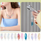 Beadthoven 144Pcs 12 Colors Glass Leaf Beads Mixed Transparent Gold Foil Feather Leaf Bead Charm Colorful Long Leaves Plant Spacers for Necklaces Earrings Key Chains DIY Jewelry Making - color: Feather Leaf Gold Foil
