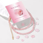 Crystal Choker Necklaces for Women,4mm Handmade Natural Stone Choker Beaded Necklace Healing Crystal Necklace Gemstone Bead Necklaces for Women - color: Rose Quartz