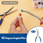 VISEMAN 6" Mini Needle Nose Pliers with Comfort Grip Handles, 2PCS Long Nose Pliers Set for Handmade Craft - style: Straight + 45-Degree Bent
