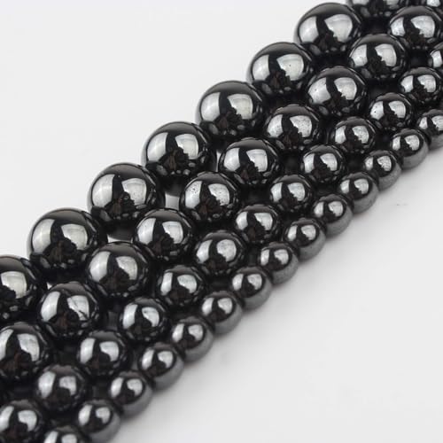 45pcs Black Hematite Beads，8mm Healing Power Natural Stone Round Loose Beads for Jewelry Making Earring Necklace DIY Crafts - color: Black Hematite, size: 8mm 45beads