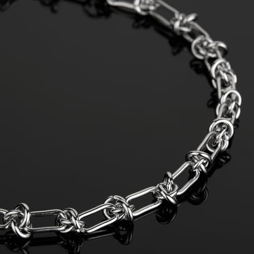 UMAOKANG 2 Meters Stainless Steel Chain for Jewelry Making Buckles Link Paperclip Chain on Spool Jewelry Making Chain DIY Supplies Findings - color: Knot (Steel)
