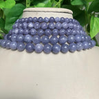 Yochus 60pcs Blue Angelite Stone Beads，6mm Healing Power Natural Stone Round Loose Beads for Jewelry Making Earring Necklace DIY Crafts - color: Blue Angelite, size: 6mm 60beads