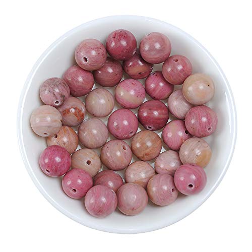 10mm Pink Mahogany Stone Beads Natural Gemstone Loose Beads for DIY Jewelry Making Approxi 15.5 inch 45pcs 1 Strand per Bag - color: Pink Mahogany, size: 10MM