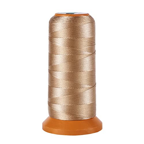 1093Yards 0.2mm Nylon Sewing Thread Polyester Leather Cord Beading String Macrame Cord Rope for DIY Necklace Bracelet Handcraft Leather Sewing Bookbinding Tan - color: Tan, size: 1093Yards, 0.2mm