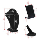 MOOCA Jewelry Display Set, Necklace Display Bust, Earring Organizer, Ring Holder Stand for Showcase and Store, Premium Fabric - color: 2) 7 piece. Black Velvet