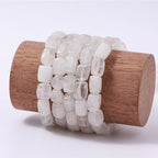 Natural Large White Crystal Cube Stone Beads 8x11mm 38cm/str Loose Semi Gemstone Stone Square Beads for Making Bracelets Necklace - color: White Crystal