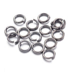 KISSITTY 50g Black Plated Brass Open Jump Rings 6x1mm Round Chainmail Jewelry Making Connectors (About 450pcs) - color: Black#6mm