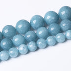 Blue Chalcedony Beads Gemstone Round Crystal Energy Jade Stone Beads for Jewelry Making DIY Bracelet Necklace 1 Strand 15.5inch 45PCS 8MM - color: Blue chalcedony, size: 8MM