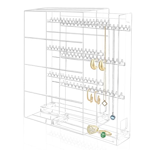 Jewelry Earring Organizer Ear Display Holder Earrings Stand Box With Rack Ring Necklce Acrylic