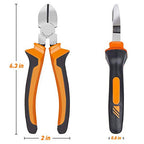 BOENFU Wire Cutter for Artificial Flowers and Crafts, 6 inch Side Cutters Chicken Wire Cutters Heavy Duty Diagonal Cutting Pliers Wire Clippers, Orange - color: 6 Inches - Orange Handle - Diagonal Cutters