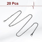 HARFINGTON 20 Pack 18 Inch Necklace Chains Bulk 2mm Black Plated Cable Chains with Lobster Clasps for Jewelry Making - color: Black, size: 18 Inch x 2mm