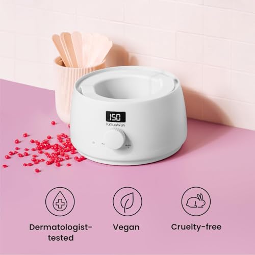 KoluaWax Premium Waxing Kit for Women - Beginner Friendly - Complete Wax Kit that includes 14oz of Wax Beads, Applicator, Pre and Post Care, Suitable for Sensitive Skin (White) - color: White