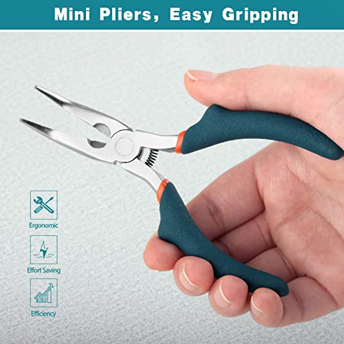 SPEEDWOX Bent Nose Pliers With Cutter - 5 Inch Curved Serrated Jaw Convex Shoulder Precision Jewelry Pliers For Wire Wrapping & Beading - style: Bent Nose Pliers With Cutter