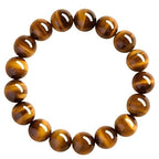 Natural Tiger Eye Stone Bracelet, 8-12mm Healing Energy Gemstone Beads, Elastic Stretch Design for Yoga and Meditation - size: 8MM