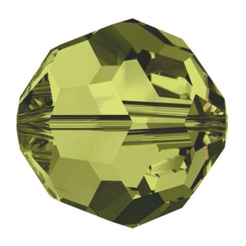 100pcs Adabele Austrian 4mm (0.16 Inch) Small Faceted Loose Round Crystal Beads Khaki Green Compatible with 5000 Swarovski Crystals Preciosa SS2R-419 - color: Khaki Green, size: 4mm Small (100pcs)