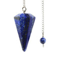 Justinstones Natural Lapis Gemstone Hexagonal Pointed Reiki Chakra Pendant Pendulum - color: Lapis