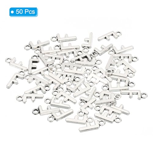 PATIKIL Letter Charm, 50pcs Alphabet Initial Pendant Charm Bulk DIY for Jewelry Making Bracelets Earrings Necklace - style: F