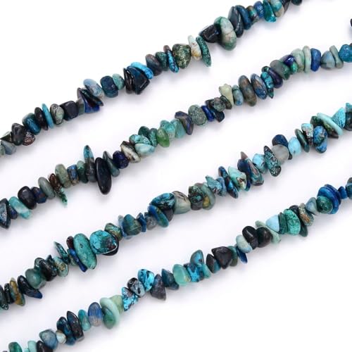 Adabele 15 Inch Natural Chrysocolla Gemstone Chip Loose Beads Drilled Hole Free Form 5mm-8mm Gem Stone Spacer for Craft Jewelry Making GZ1-39 - color: Chrysocolla, size: 31 Inch/1 Strand
