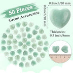 Gerrii 50 Pcs Heart Healing Stone Bulk Quartz Heart Inspirational Stones Gift for Women Love Pocket Polished Natural Energy Balancing Meditation 0.8 Inch(Green) - color: Green