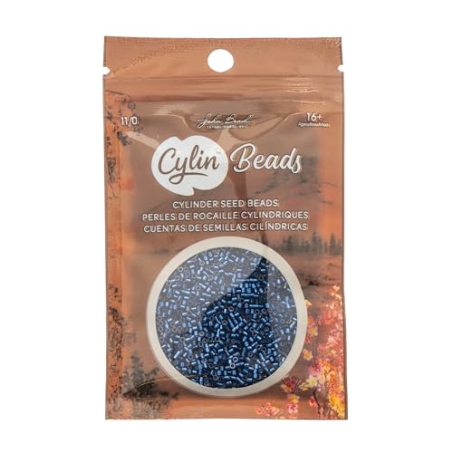 John Bead 25g Cylin Beads Sapphire Silver Lined 11/0 Glass Cylindrical Seed Beads for Jewelry Bracelets Necklaces Earrings Making Embroidery - color: Sapphire Silver Lined
