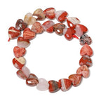 22pcs Faceted Heart Stone Beads Natural Carnelian Bead 8mm Crystals and Healing Stones for Jewelry Making Supplies,Friendship Bracelet Kit,Love Gifts - color: Carnelian